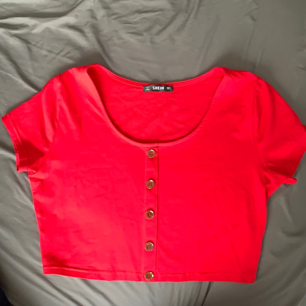 Button down crop top from SHEIN